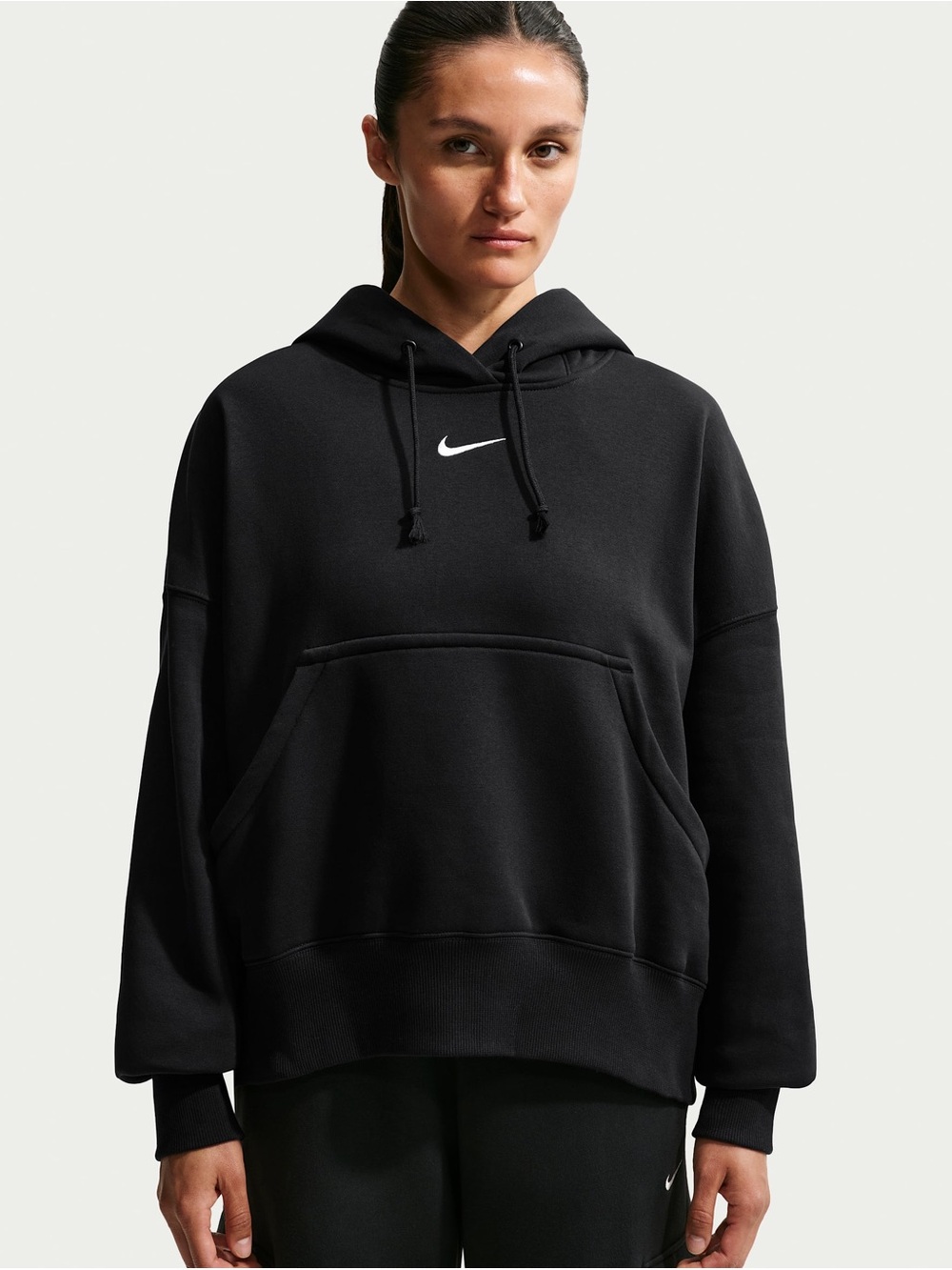 Nike Black Hoodie with White Swoosh
